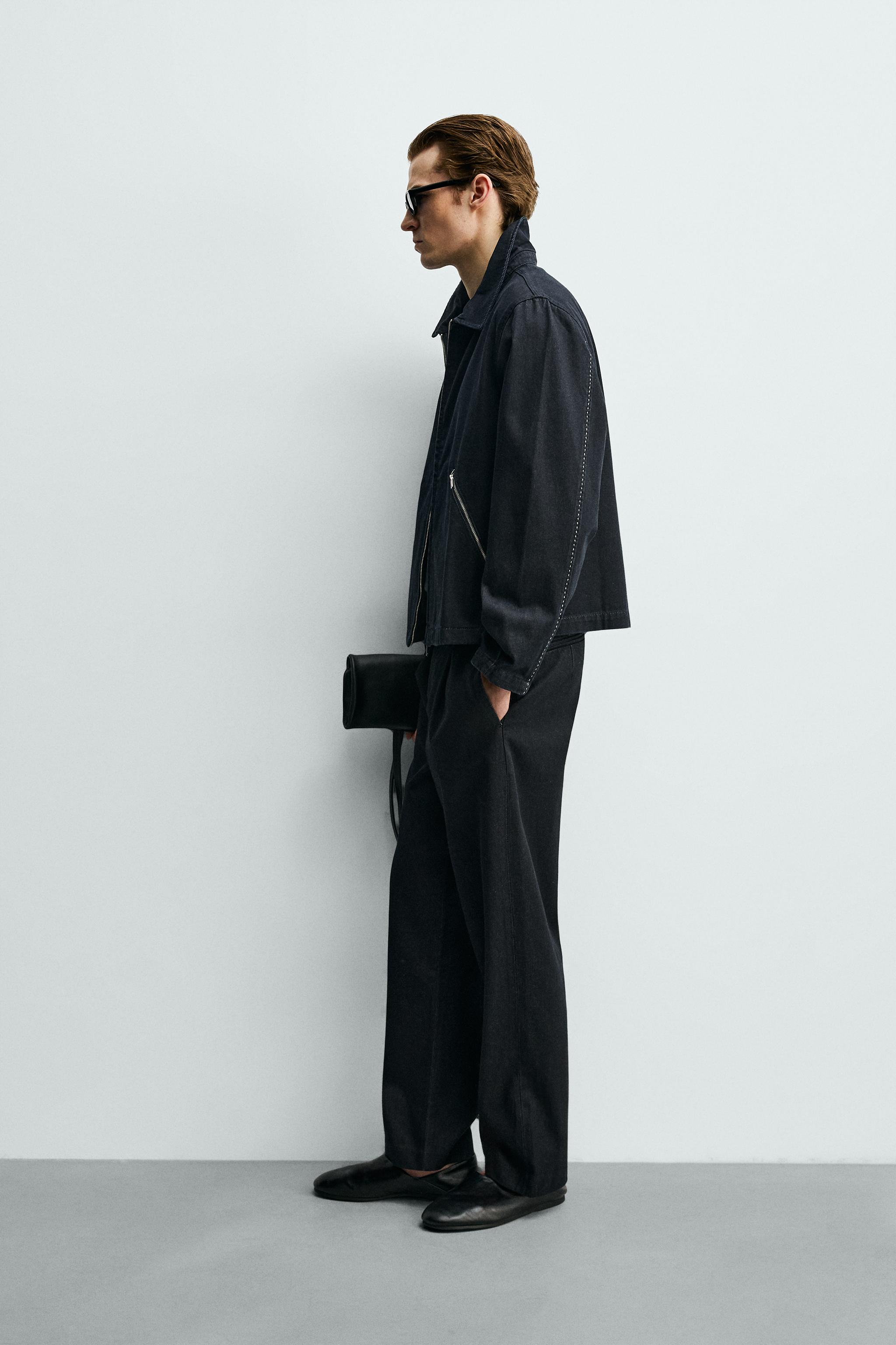 PANTALON CHINO DENIM SURPIQÛRES CONTRASTÉES